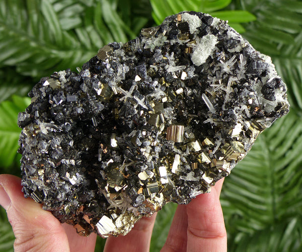 Amazing Pyrite with Sphalerite and Quartz , Raw Crystal, Natural Mineral, Healing Crystal, Mineral Specimen B4246