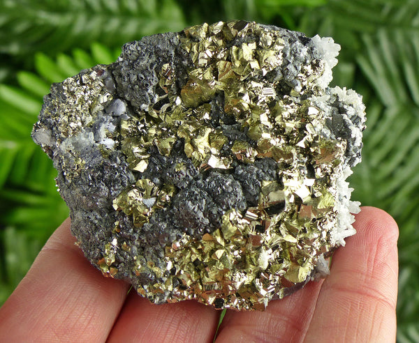 Amazing Sphalerite with Chalcopyrite , Calcite and Quartz, Raw Crystal, Natural Mineral, Healing Crystal, Spirituality, Mineral Specimen