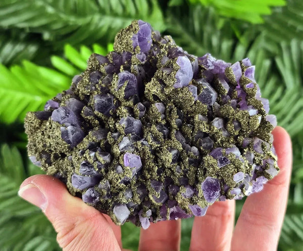 Rare Amethyst with Pyrite, Raw Crystal, Natural Mineral, Healing Crystal